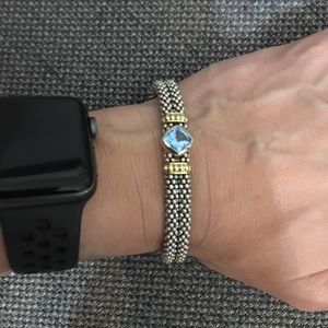 Gorgeous Lagos topaz silver/gold caviar bracelet